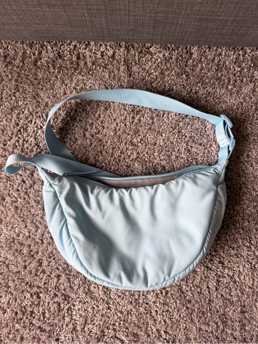 Light Blue Crescent Cross Body Bag